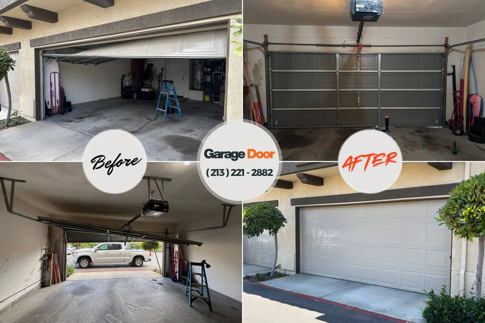 Before and after: garage door repair Hortonville, WI